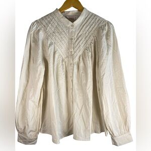 Kirundo Cream Romantic Cottagecore Button Up Blouse | Size L | NWT